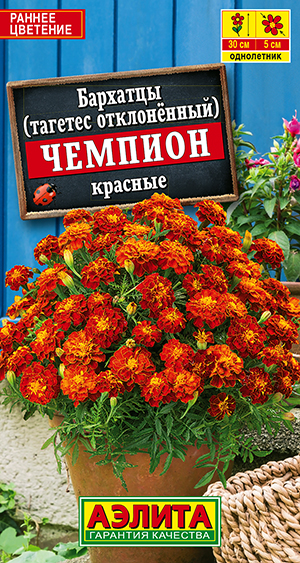 Бархатцы "Чемпион красные" 0,2г