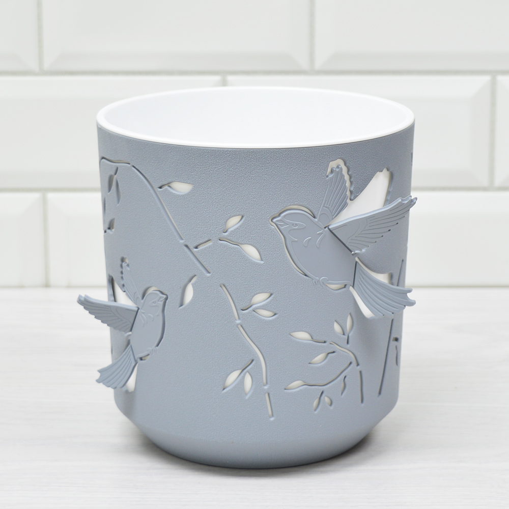 shop_items_catalog_image243791 Горшок "Колибри" 1,25л Серый жемчуг/Белый — изображение 1